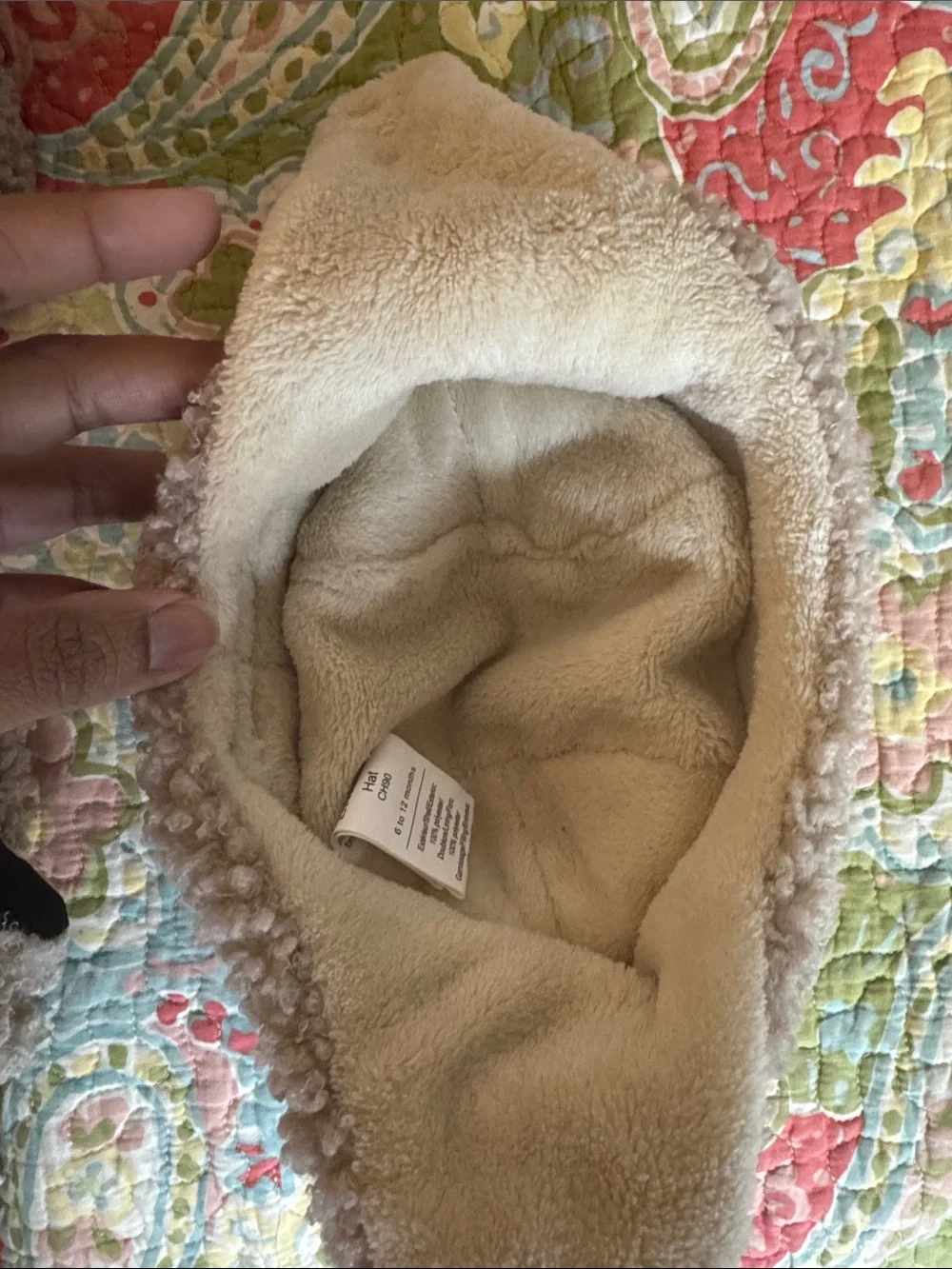 Plush Tan Kids' Sherpa Mittens & Hat Set
